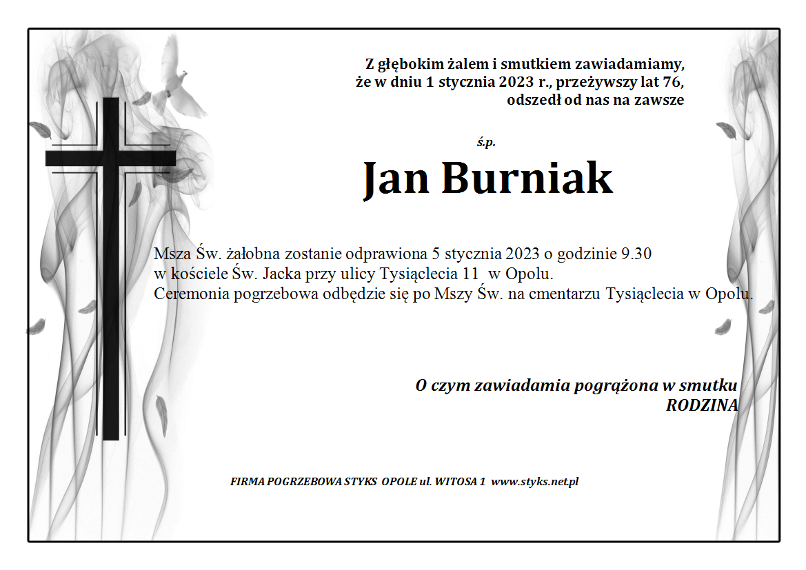 ś.p. Jan Burniak